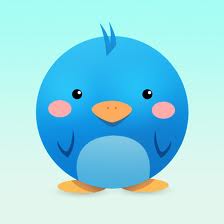 Fat blue Twitter bird