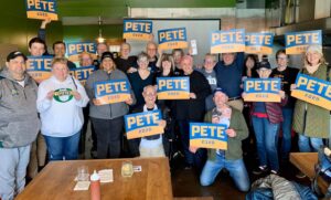 Gathering of Pete Buttigieg supporters 