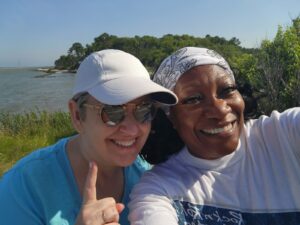 Two smiling women take a selfie